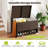48 Gallon PE Wicker Rattan Deck Box w/ Shoe Rack Outdoor Storage Bin w/ Protective Liner