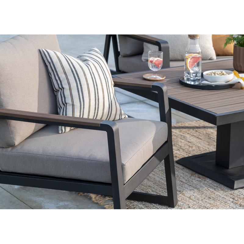 Nadasha - Hemsby 3 Piece Sofa Set with Gas Adjust Table and Cushions