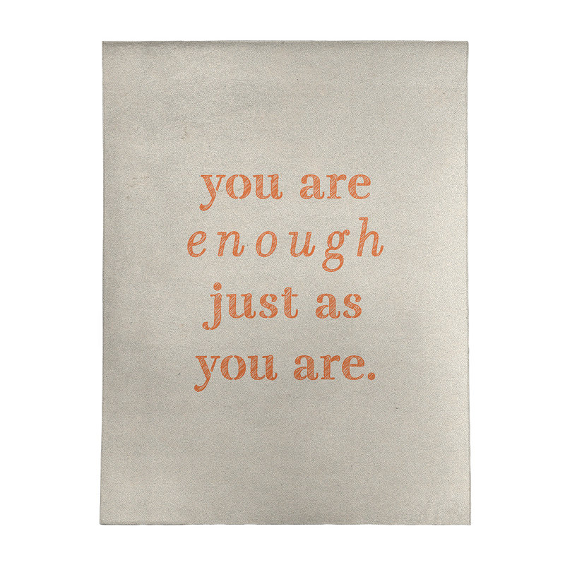 Tapis en chenille en polyester «You Are Enough Quote», Rectangle 8 pi x 10 pi