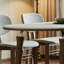 Ensemble de table de salle à manger ovale en pierre frittée-422061140
