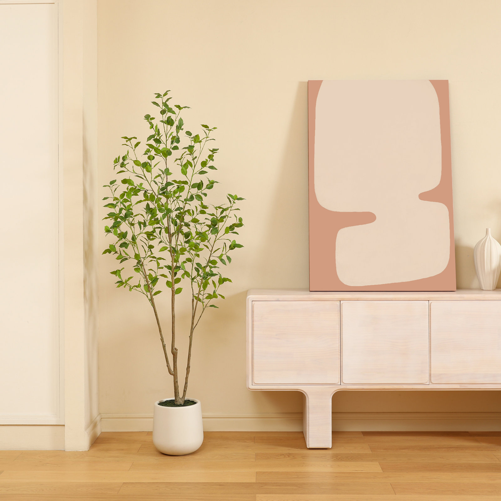 Aniston 84" Ficus Tree in Pot, 72" H x 24" W x 24" D