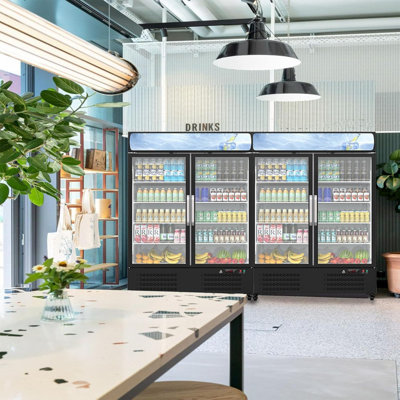 Réfrigérateur commercial de 36,3 pieds cubes, 2 présentoirs de marchandisage pour restaurant
