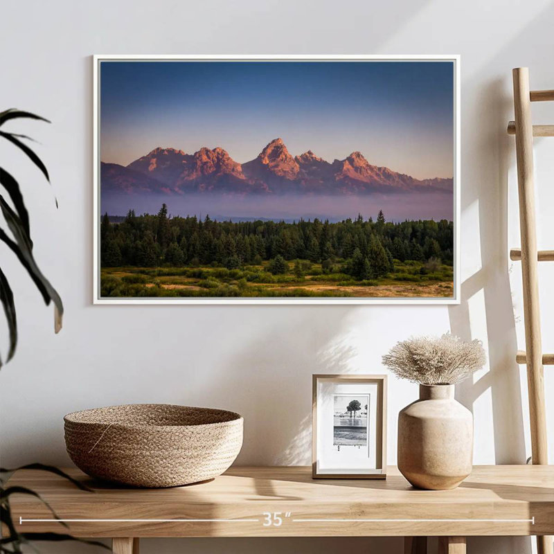 Brume Grand Teton, Cadre flottant blanc, 25 po x 17 po