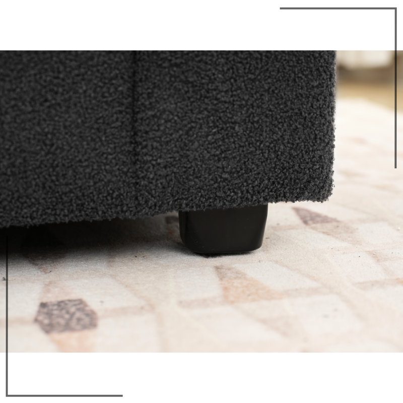 Upholstered 55.69 " Wool Sofa & Chaise