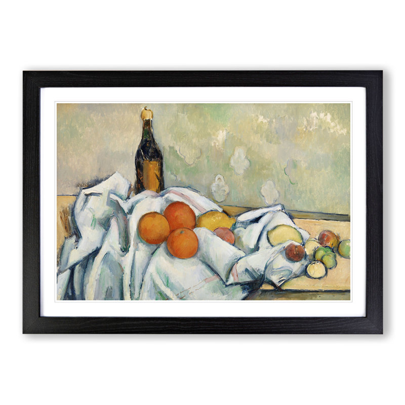 Still Life with Fruit Vol.2 by Paul Cezanne - Framed Print, Black Framed, 27cm H x 36cm W x 2cm D