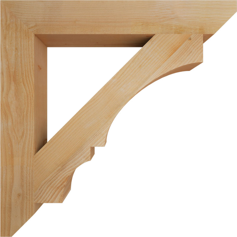 6"W x 42"D x 42"H Balboa Slat Rough Sawn Bracket, Douglas Fir, Rough Sawn Douglas Fir, 6" W x 42" D x 42" H