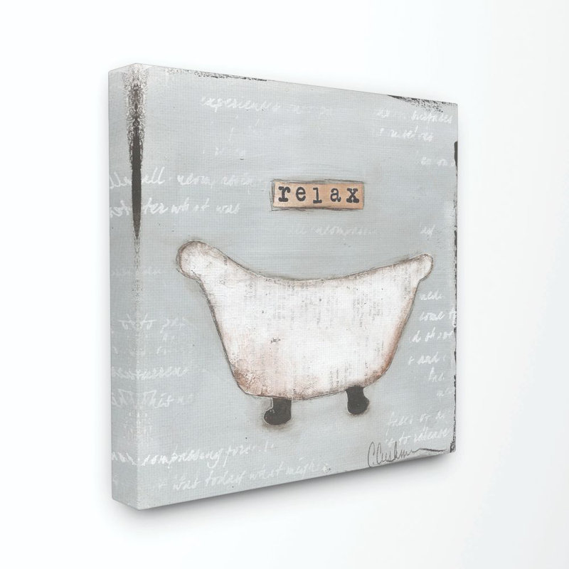 «Relax Bathaign Pastels Bath», impression sur toile, Toile tendue, H 17 po x l 17 po x P 1,5 po