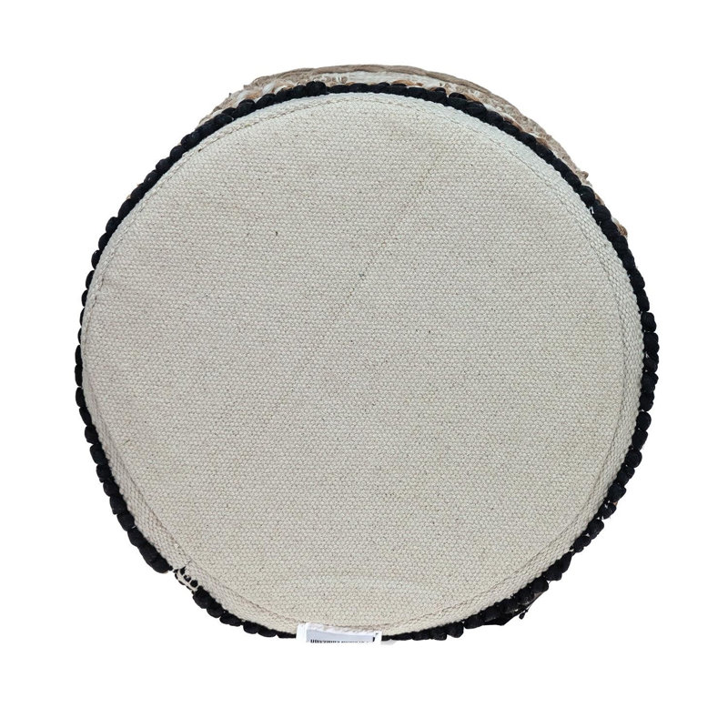 Repose-pieds rond 18 po beige et brun