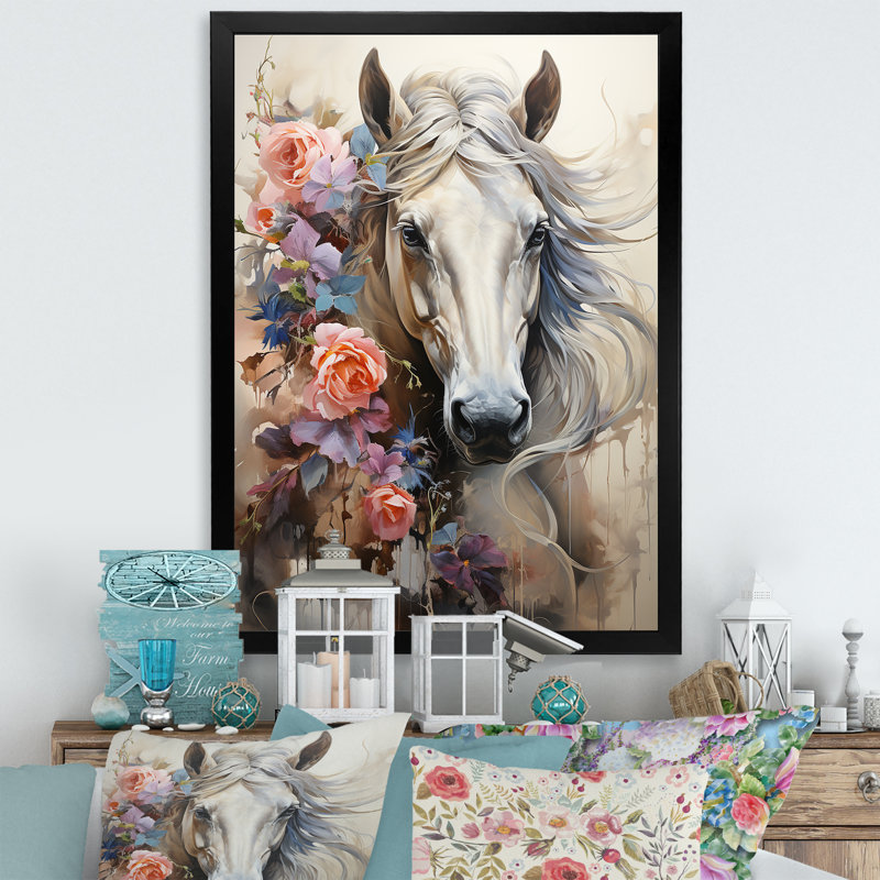 Graffiti Urban Trot majestueux cheval I, Cadre photo noir, H 20 po x l 12 po x P 1 po