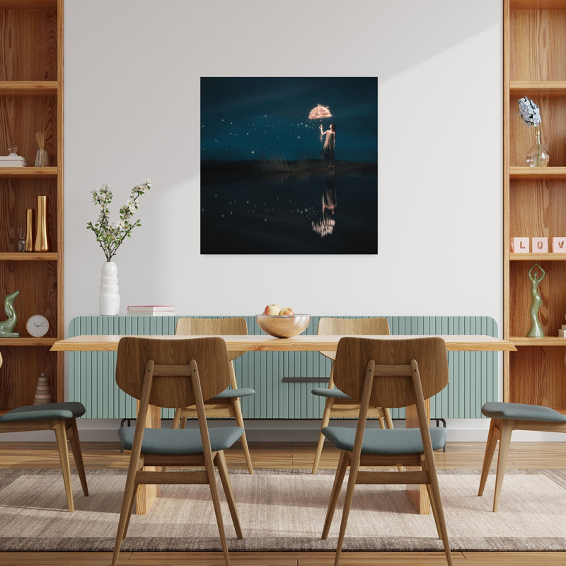 Magical Night Umbrella Dreamy Ethereal Peaceful Landscape Nature, impression d'art mural, H 36 po x l 36 po