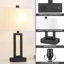 Ensemble de lampe de table en métal 23,5 po avec port USB, ports de type C et prise de courant intégrée Belpre