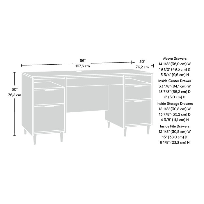 Bureau de direction caisson en noyer Grand