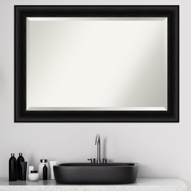 Miroir Ghazi, 30 po x 42 po, Noir antique