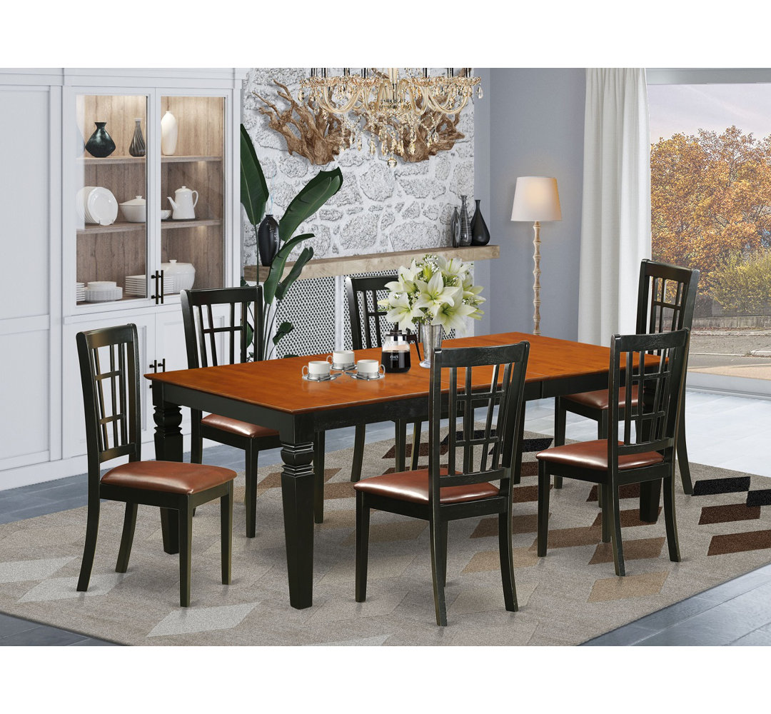 Beesley Solid Wood Solid Wood Top Four Leg Dining Set Darby Home Co Table Base 