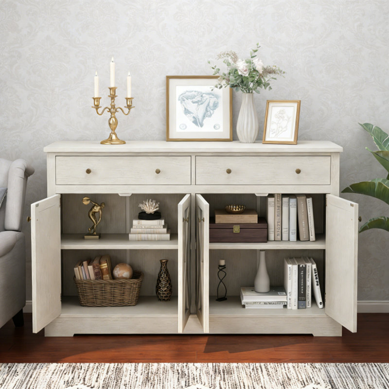 Armoire de rangement avec deux tiroirs, Taupe
