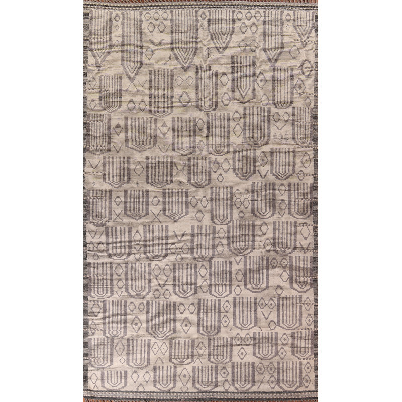 Grand tapis oriental marocain à motif géométrique moderne 10 x 18