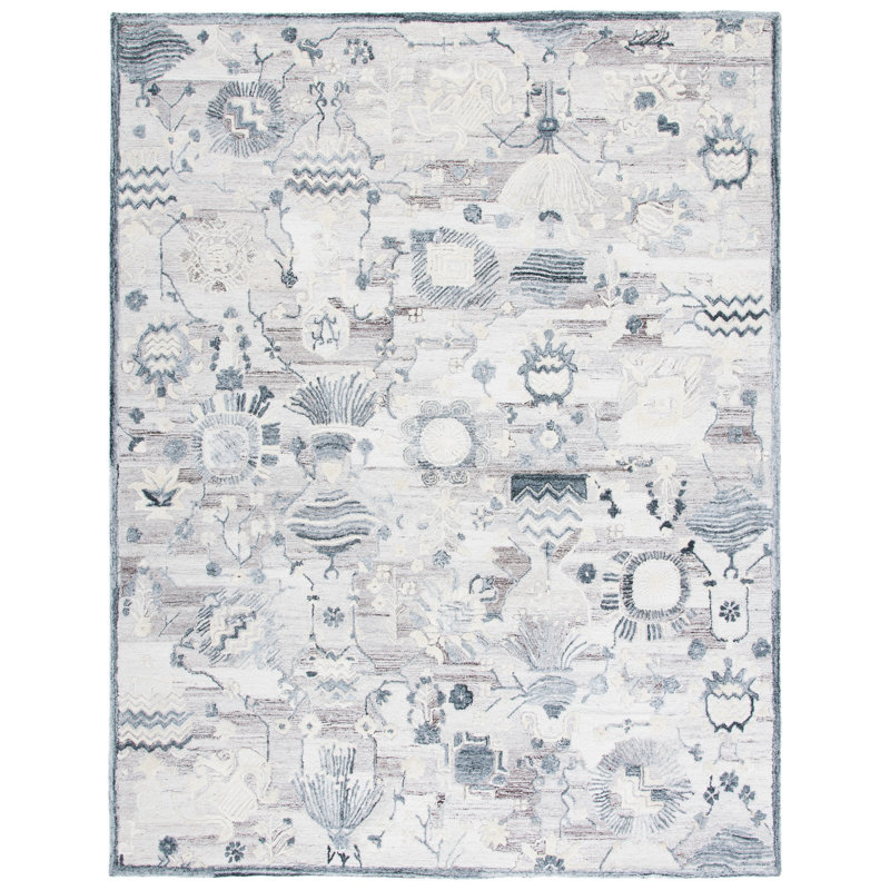 Tapis floral performance touffeté à la main Glamour, Rectangle 8 pi x 10 pi