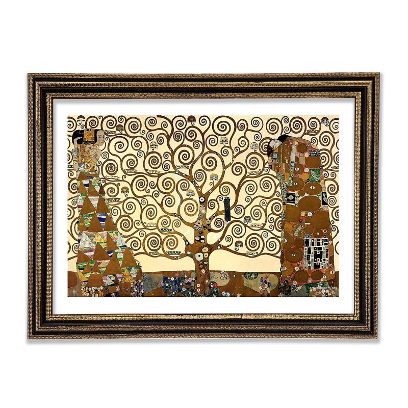 Klimt The Tree Of Life 1 - Single Picture Frame Print, Black/Walnut Framed Paper, 42.1cm H x 59.7cm W x 3cm D