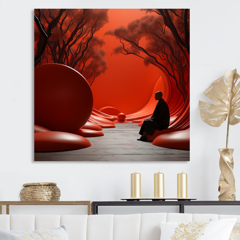 Décoration murale méditation zen, Toile tendue, H 16 po x l 16 po x P 1 po