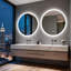 Miroir de salle de bain rond sans cadre à rétroéclairage à DEL-1402217637