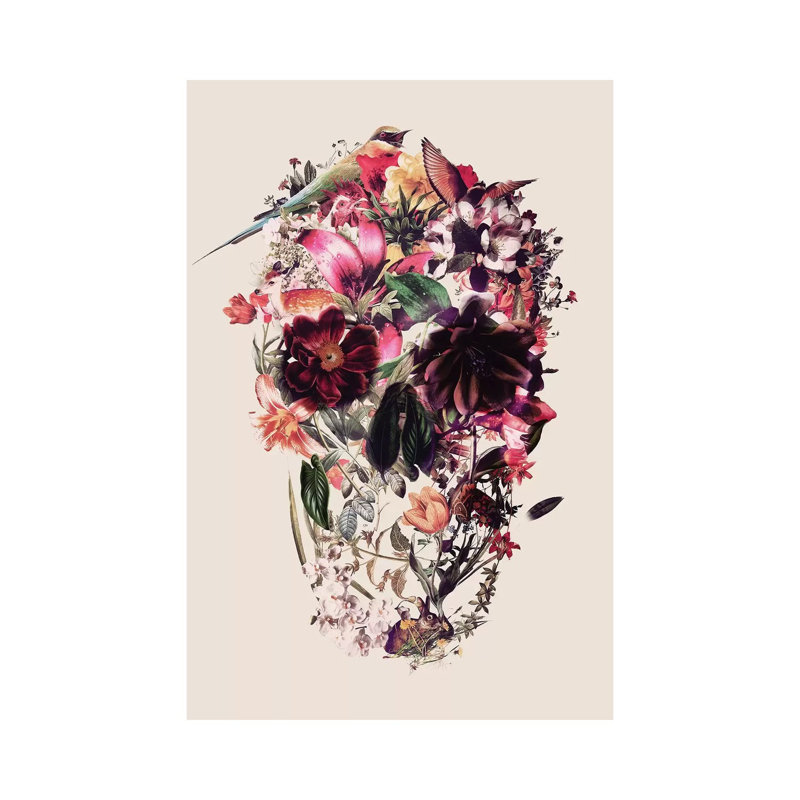New Skull Beige by Ali Gulec - Wrapped Canvas Print, 101.6 cm H x 66.04 cm W x 3.175 cm D