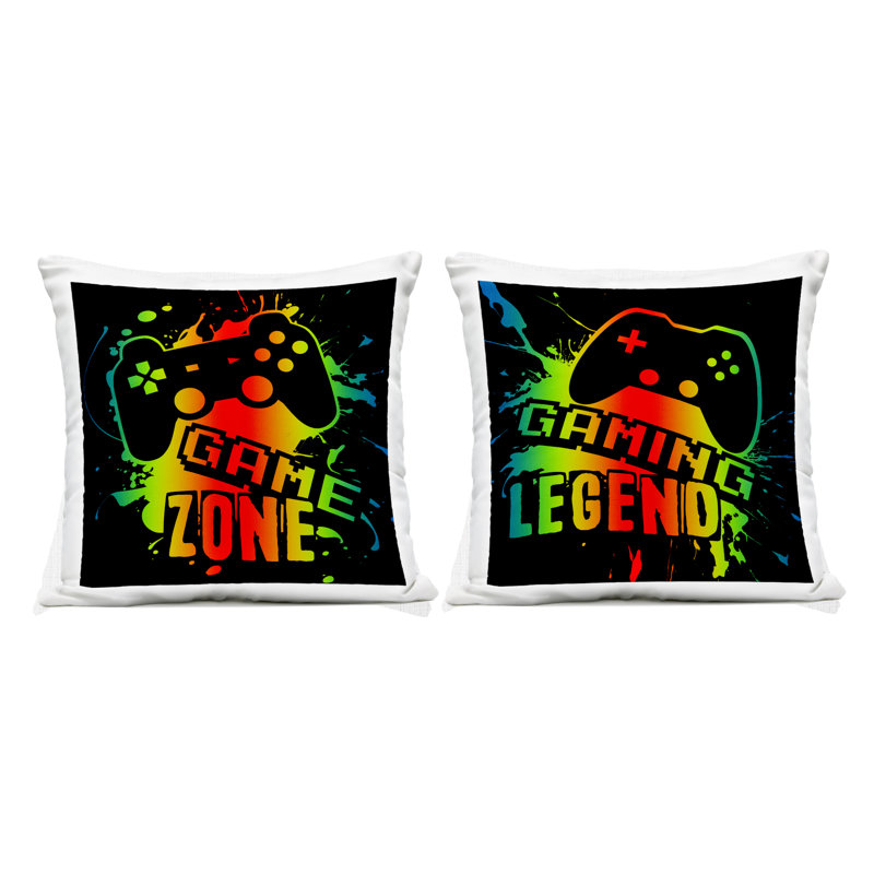 Ensemble de 2 coussins d'extérieur imprimés Gradient Gaming Expressions, design par Marcus Prime