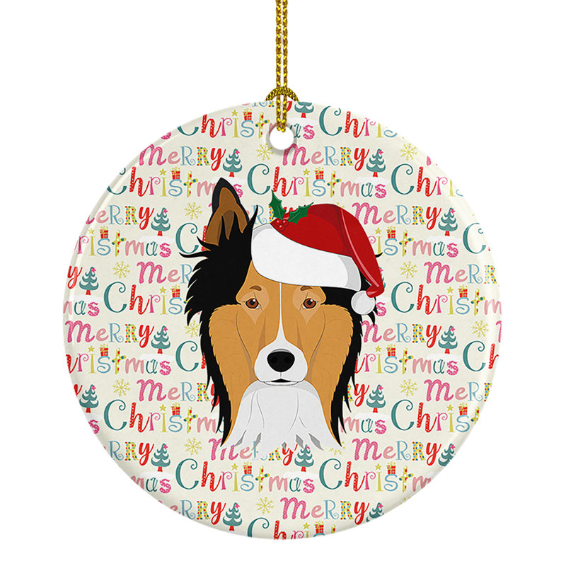 Ornement suspendu Collie Merry Christmas
