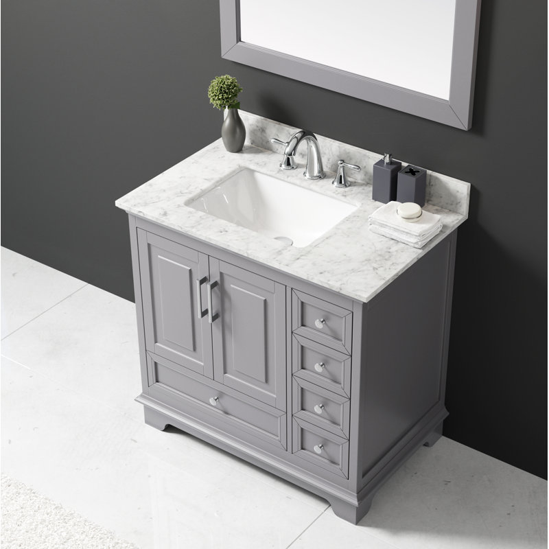 Ensemble de meuble-lavabo simple 35 po Orin, Gris taupe
