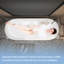 Baignoire autoportante ovale 67 po en acrylique blanc brillant avec drain chromé 67 po