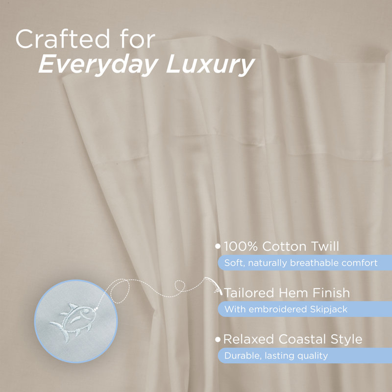 Southern Tide Cotton Twill Sheet Set, Oatmeal, King Pillowcase