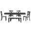 Table de salle à manger extensible Farmhouse 82 pièces 6 pièces avec repose-pieds, 4 chaises rembourrées et banc, 2 rallonges amovibles 11 po-2062603976-2062603977