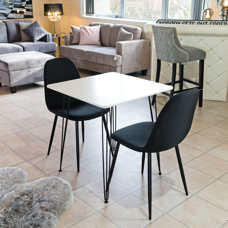 Maguire 2 - Person Dining Set, White, Black