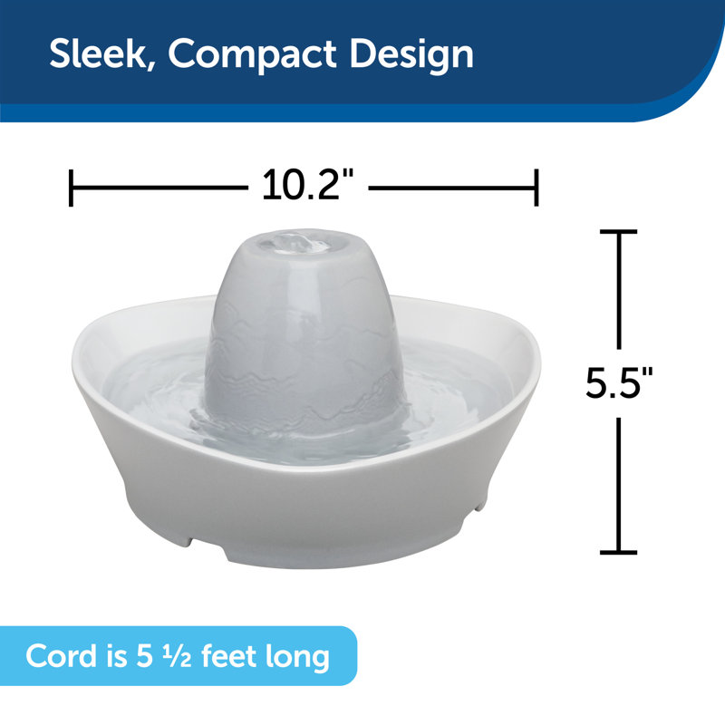 PetSafe Whisper-Quiet Ceramic Pet Water Fountain, 60 Oz