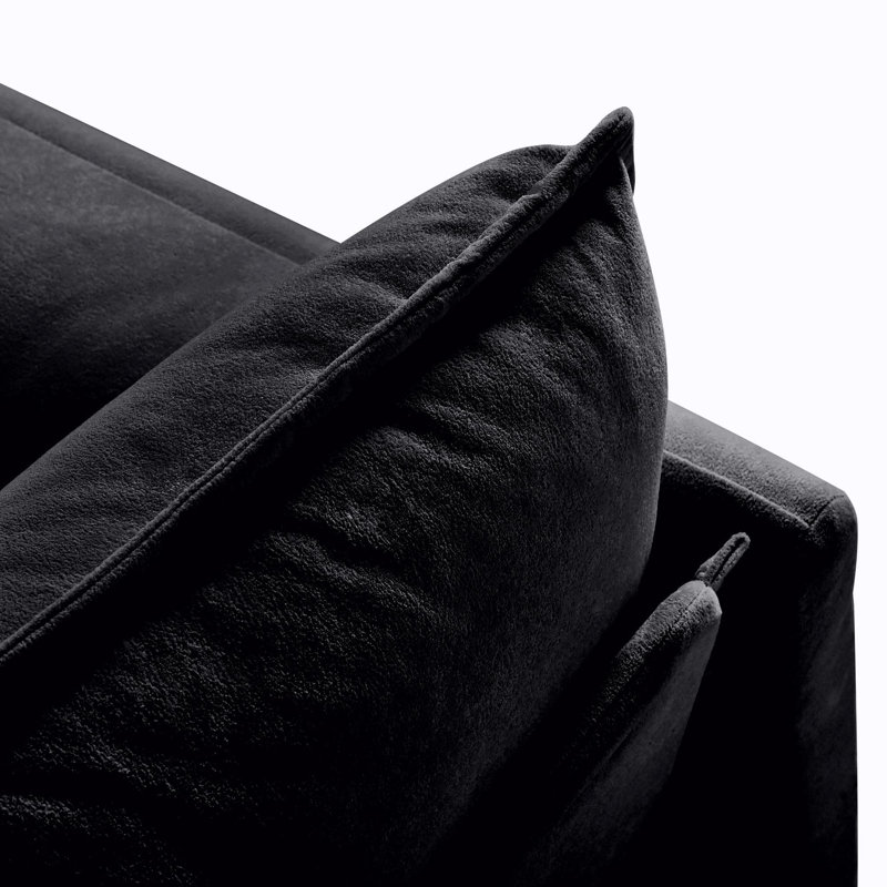 Canapé surdimensionné en chenille surdimensionné, petit canapé surdimensionné à 2 places avec nuage, causeuse moderne et confortable pour salon, appartement de bureau, bricolage, noir