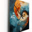 Orange bleu sarcelle abstrait spirales I - abstrait très grandes horloges murales-1103870344