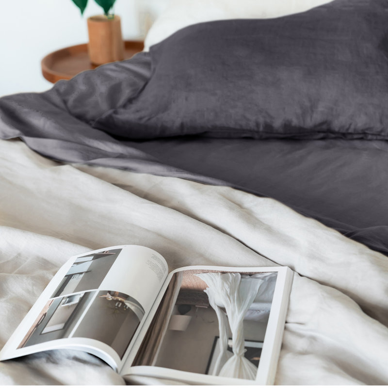 Charcoal Queen Cotton Sheet Set with Pillowcases