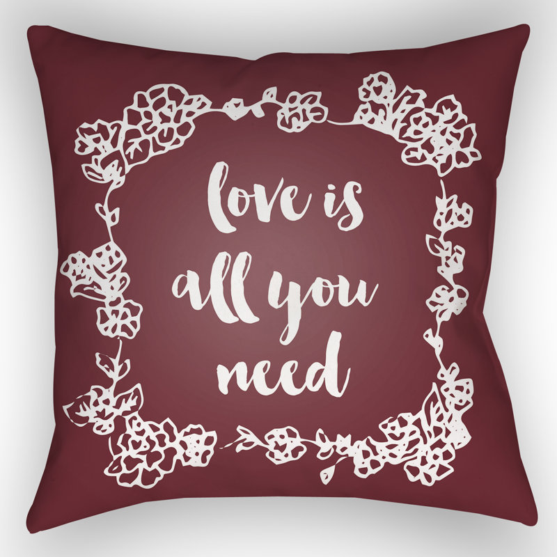 Floral Outdoor Throw Pillow, 18" H x 18" W x 4" D, Blue