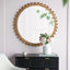 Miroir rond en bois avec cadre perlé
