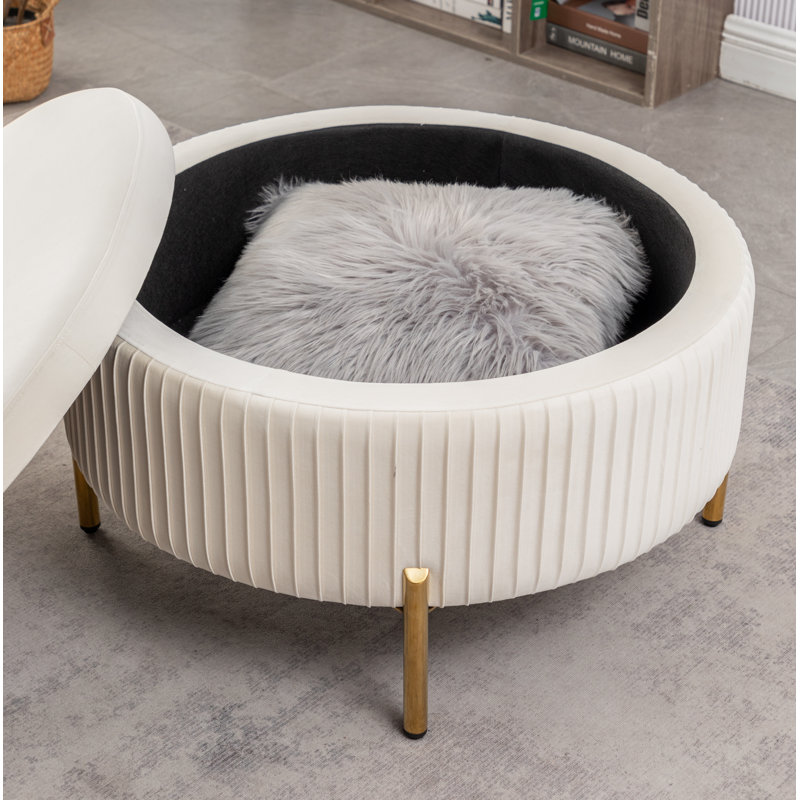 Ensemble de salon en velours 3 pièces Marecz, Beige