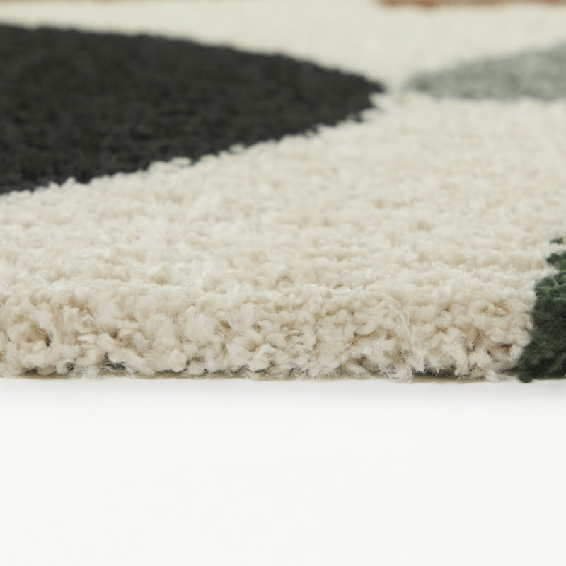 Dalton Blue/Green Modern Geometric Area Rug, Rectangle 5'3" x 7'