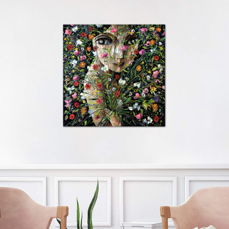 Between The Flowers by Didier Lourenco - Wrapped Canvas Painting, 66.04 cm H x 66.04 cm W x 3.175 cm D