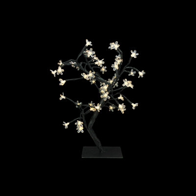 Arbre de fleurs japonais en forme de fleur de sakura de 18 po avec lumières DEL - blanc chaud