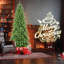 Arbre de Noël mince de 9 pi avec 2152 pointes, branches en PE + PVC, conception à charnières pour une installation facile et support en métal stable - pour les petits espaces, arbre de Noël-334736904