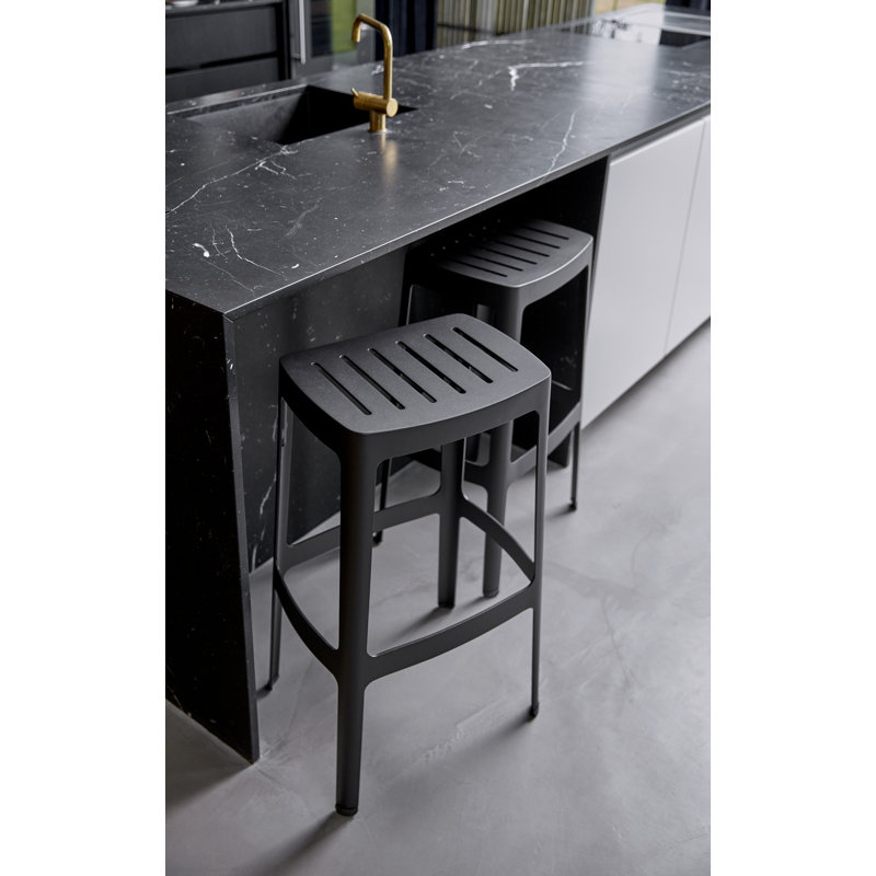 Cut Patio Bar Stool, Black