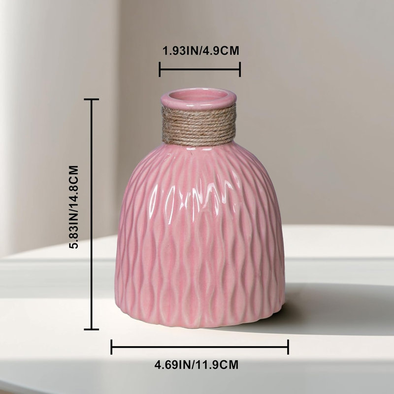Vase en céramique rose