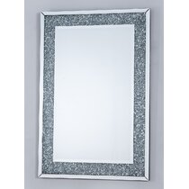Wall Mirror Crushed Diamond Square Mirror Loose Diamante Crystal Sparkly  Bling Modern Home Decor Wall Mou…