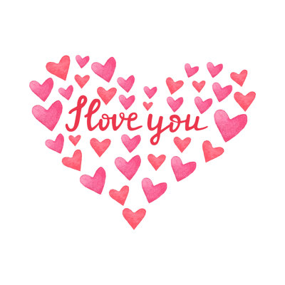 Pink Hearts - Wrapped Canvas Print