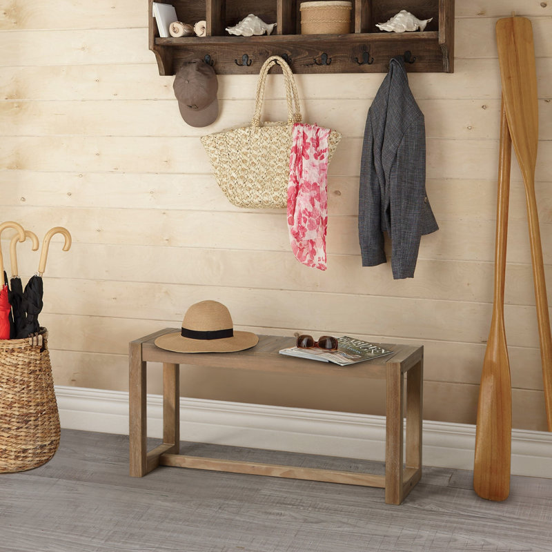 Brigida 31.5"W Solid Wood Bench,Entry Bench,Corridor Bench,Outdoor Bench, 15.7" H x 31.5" W x 11.8" D