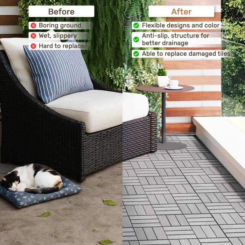30 carreaux de terrasse à emboîtement
