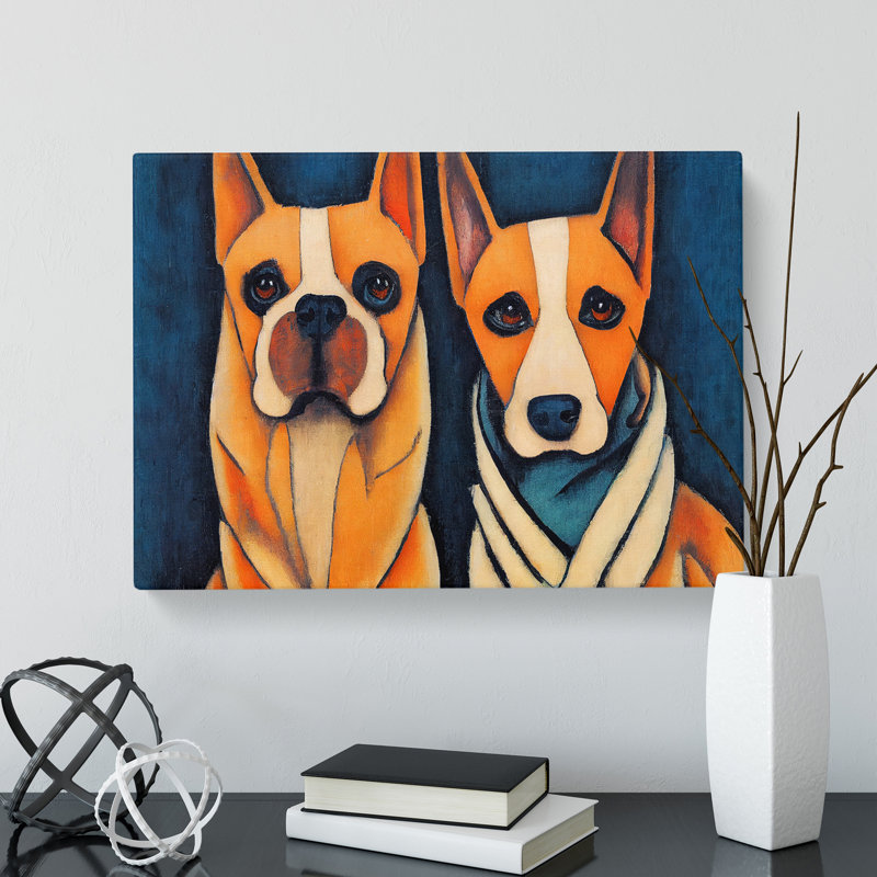 Two Dogs - Wrapped Canvas, 35cm H x 50cm W x 3cm D